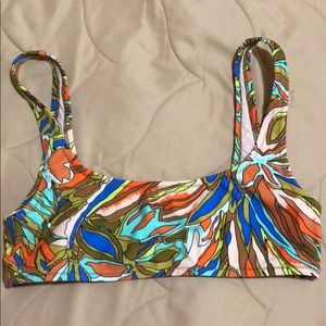 VOLCOM bikini top, size medium, multi colored